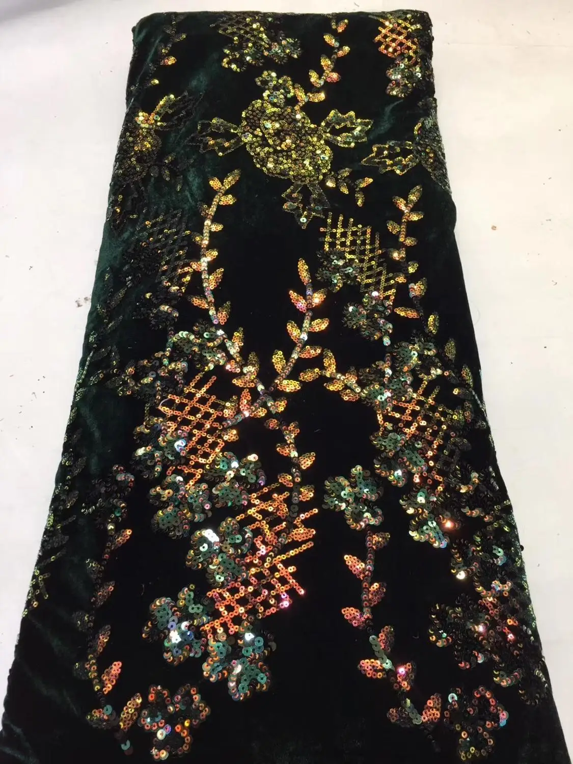 

Sequins Lace VelveFabrics for Wedding Party Dresses High Quality African Tulle French Lace Nigerian Net Lace with Sequins TS8878