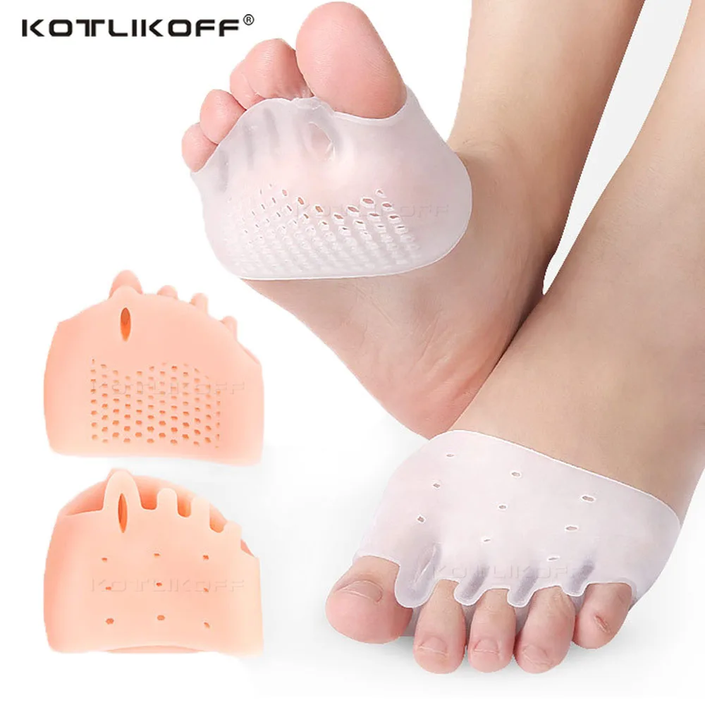 Silicone Forefoot Pads Toe Separator Cushion Pad Pain Relief Shoes Insoles Finger Toe Hallux Valgus Corrector Gel Pads Foot Care