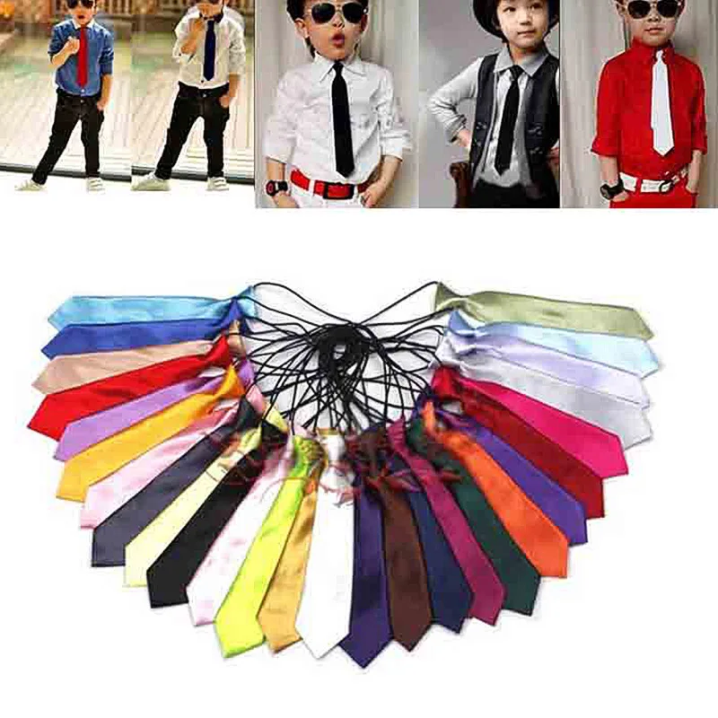 Kid Boy Solid Classic Neck Tie, Wedding Party Gift