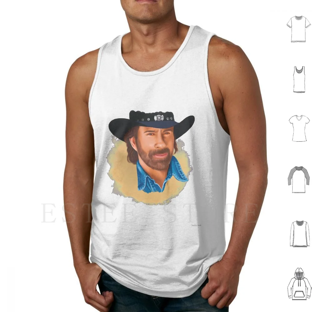 Walker Texas Ranger Tank Tops Vest Cotton Fanart Walkertexasranger Cowboy Farwest Sand Jeans Man