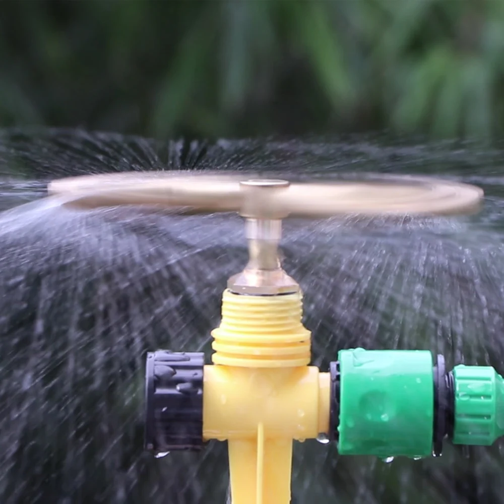 4 Arm Automatic Rotary Whirling Sprinkler Garden Lawn Irrigation Watering Nozzle Spray Rotating Brass Sprayer