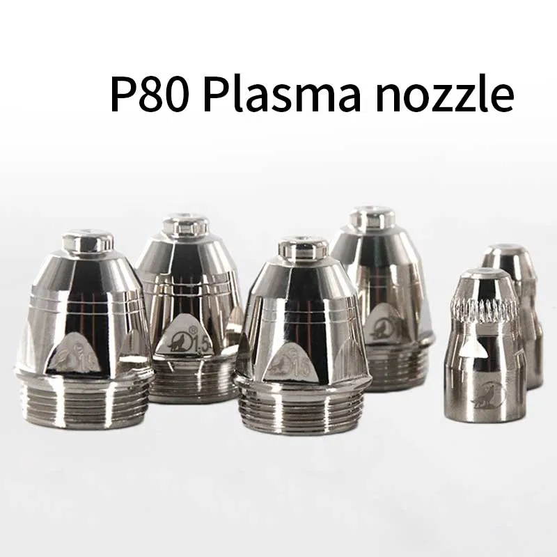 

10 Pcs P80 Plasma Consumables Electrode Cutting Nozzle Machine Cutting Gun Hafnium Wire Nozzle Accessories Plasma Torch Tip