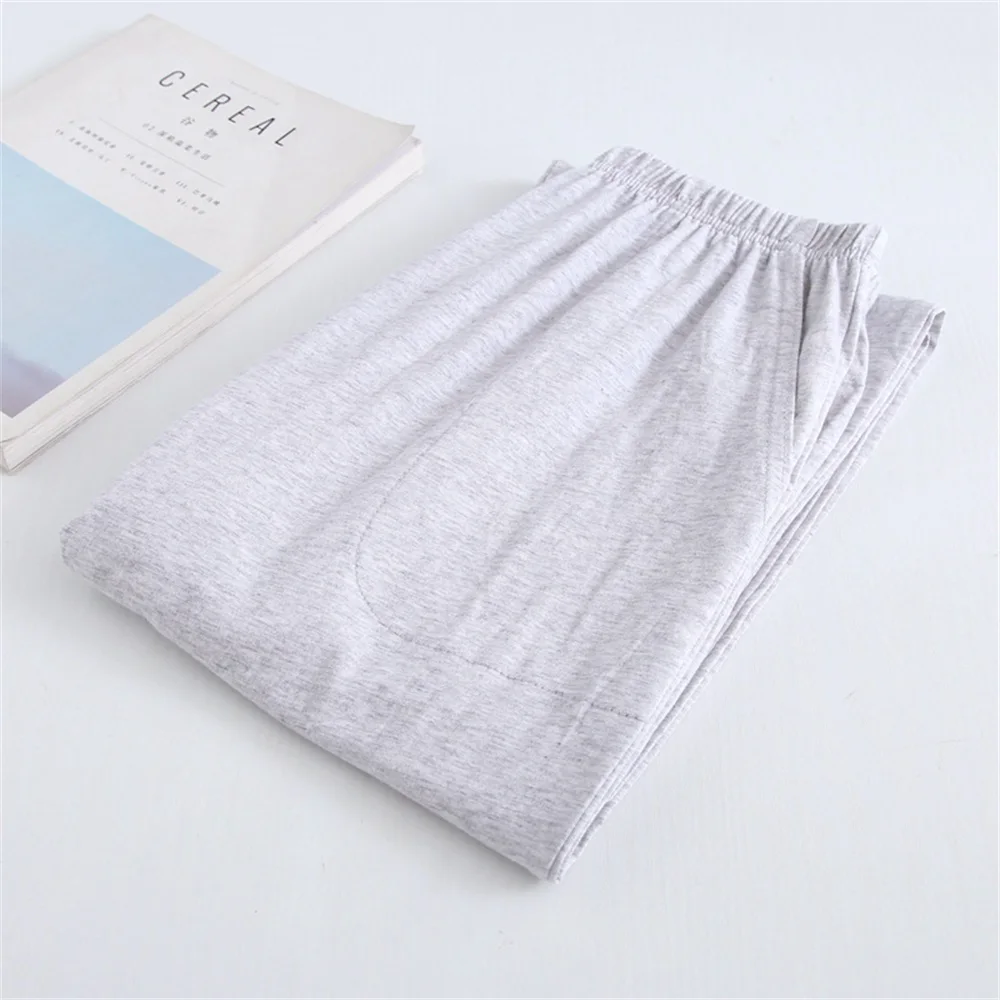 Cotton Solid Pajama Pants for Adluts Thin Sweatpants Men Sleep Bottoms Plus Size New Summer Pijama Hombre Casual Loose Home Wear