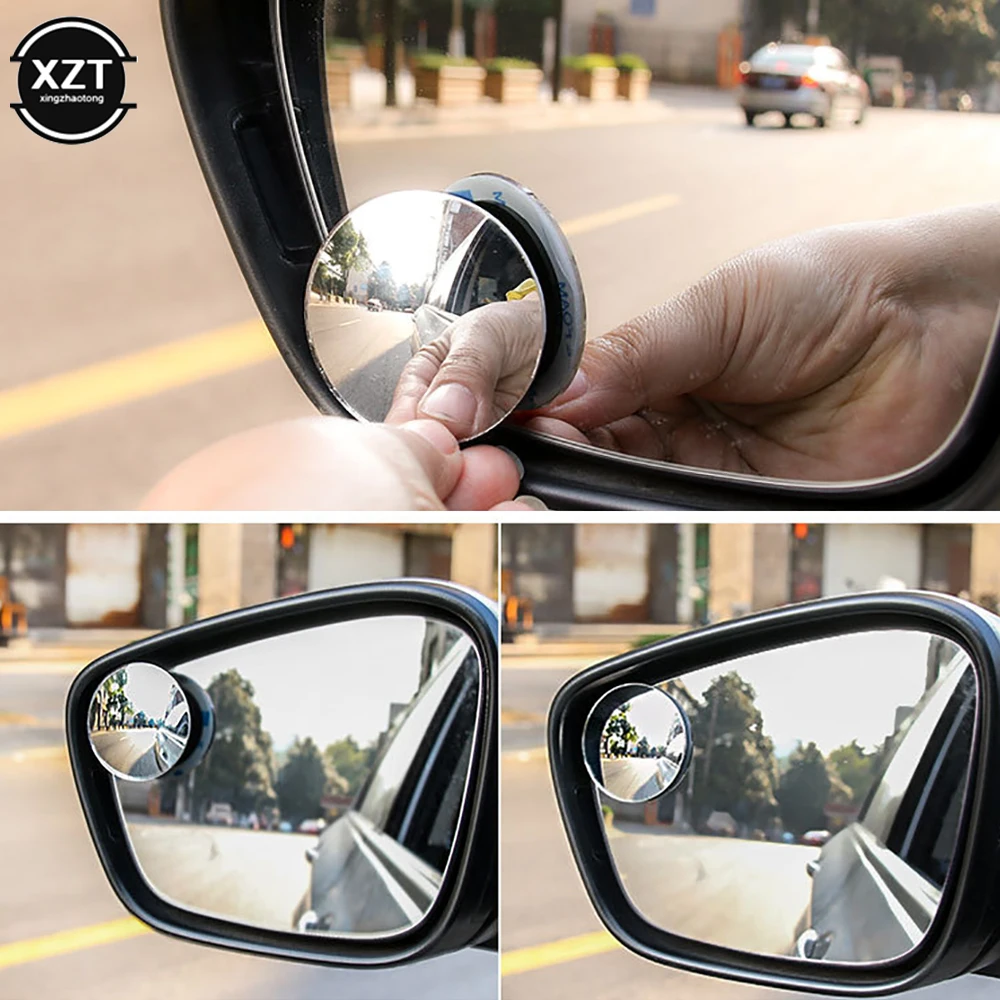 Car Wide Angle Mirror Rearview Blind Spot Mirror Adjustable 360 Degree Convex for Car Reverse Vehicle Parking Rimless Mirrors