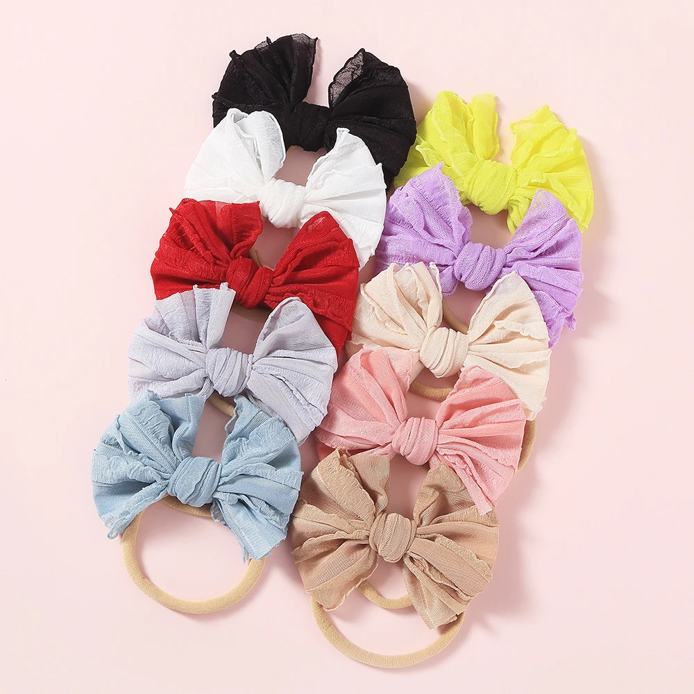 36pc/lot New 4inch Chiffon Bow Hair Band Cute Nylon Headband For Children Girls Kids Stretch Elestic Headwear Hair Accessories