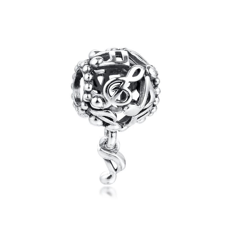 

2020 Openwork Music Notes Charm Fits Sterling Silver Jewelry Charms Bracelets For Woman Silver Beads For Jewelry Making
