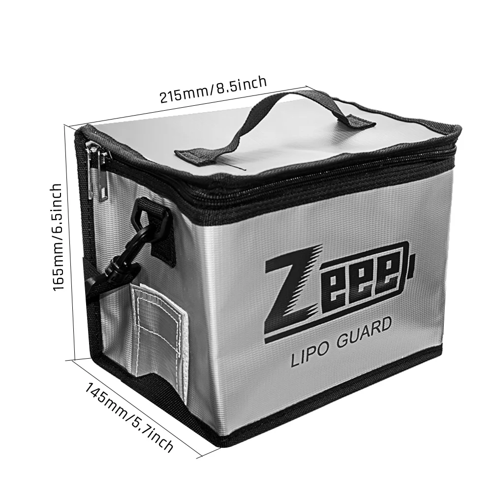 Zeee Lipo Battery Safe Bag 215*145*165mm Ognioodporna torba przeciwwybuchowa RC Lipo Battery Fire Safe Guard Przenośna torba do przechowywania