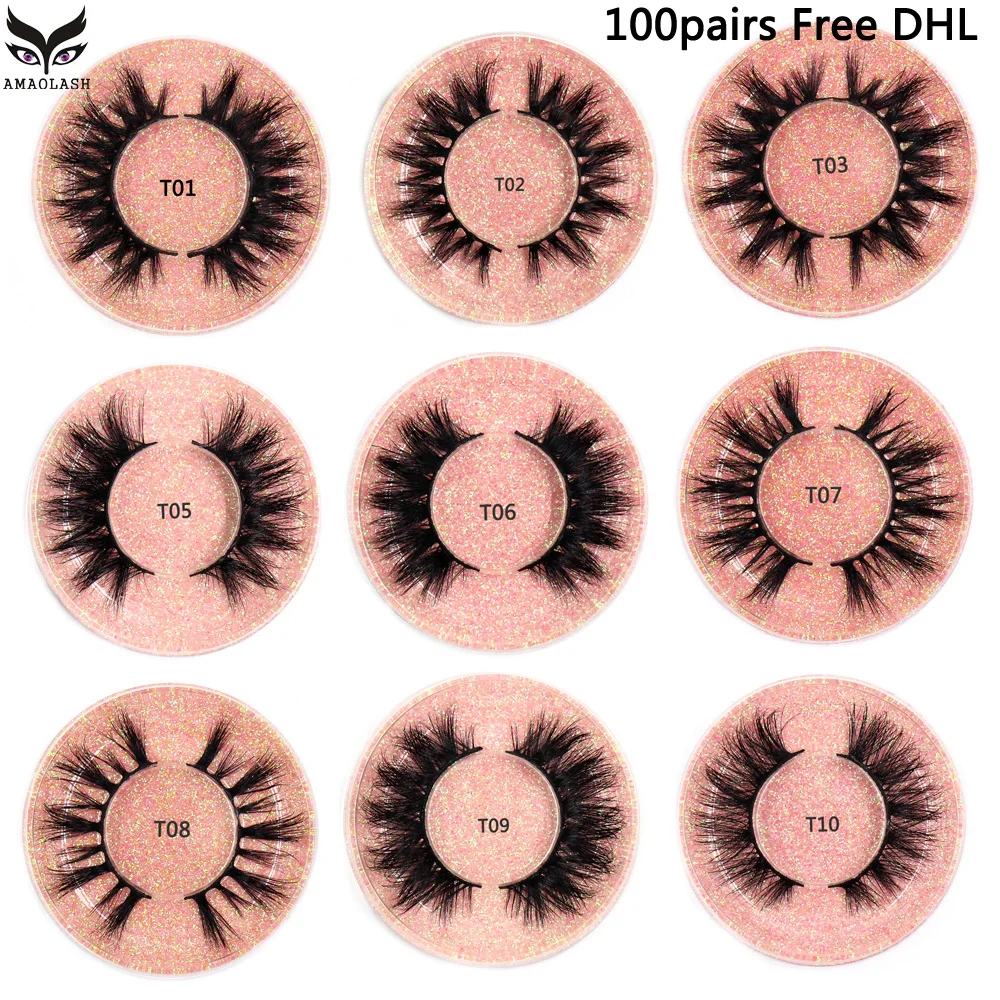 

100pairs/lot False Eyelashes 3D mink Lashes Natural long Cruelty free Fluffy Dramatic Fake Eyelashes Cross Thick Eyelash makeup