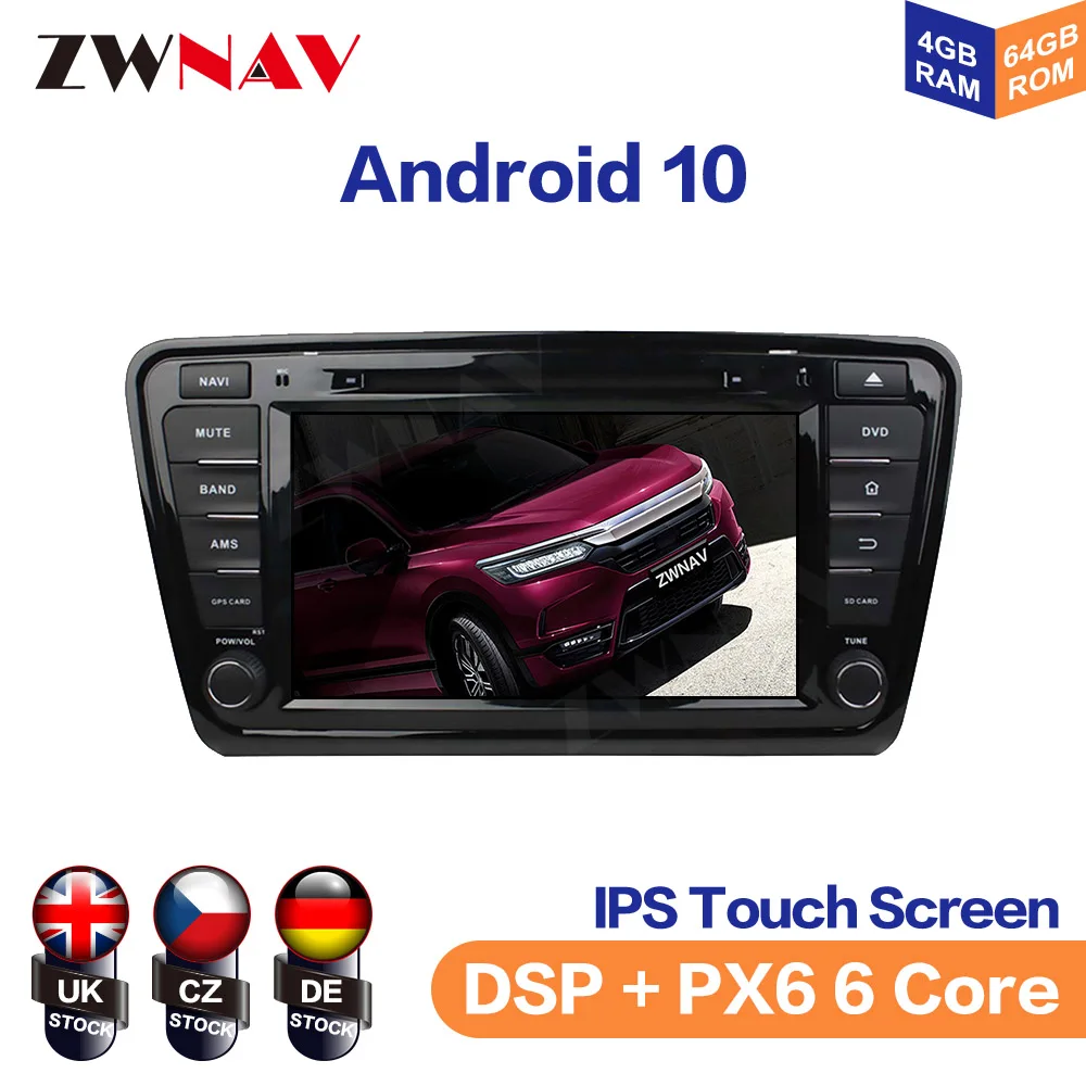 DSP Android 10 Octa Core Car DVD Player GPS Navigation For Skoda Octavia 2014-2016 Auto Radio Muiltmedia Player Stereo Head Unit