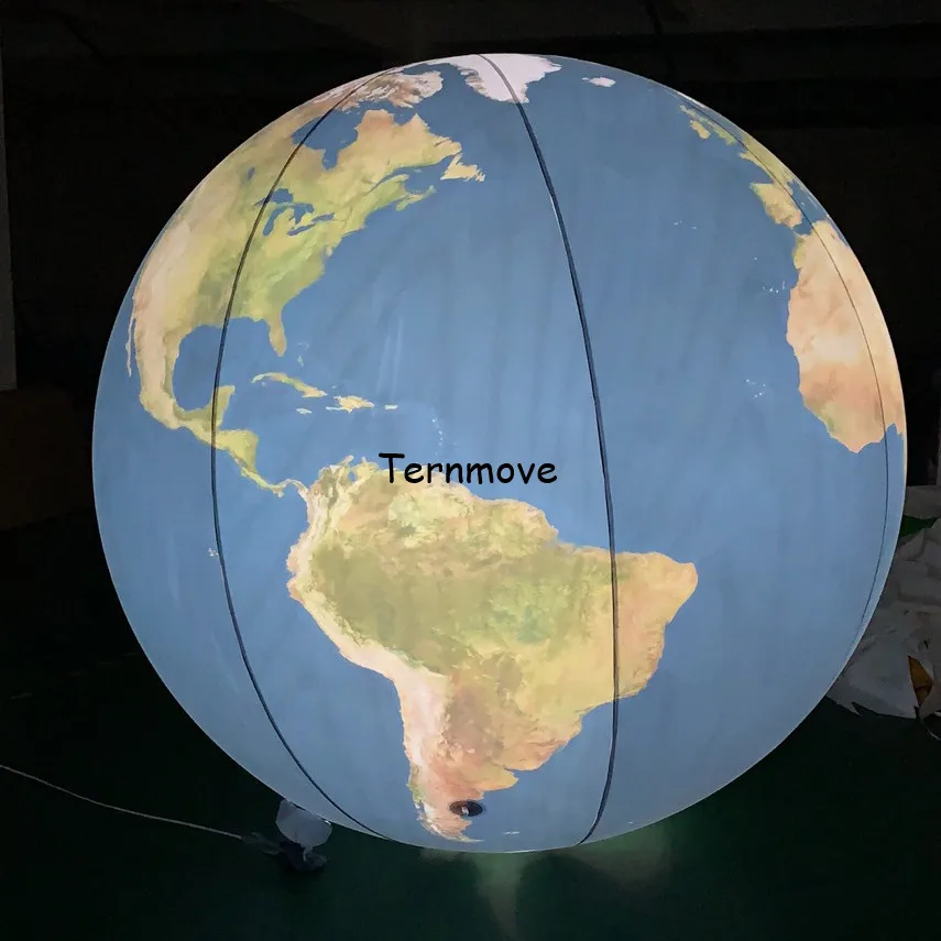 LED Geografia Globo Mappa Palloncino terrestre in PVC con globo gonfiabile leggero, palla gonfiabile della mappa del mondo in vendita