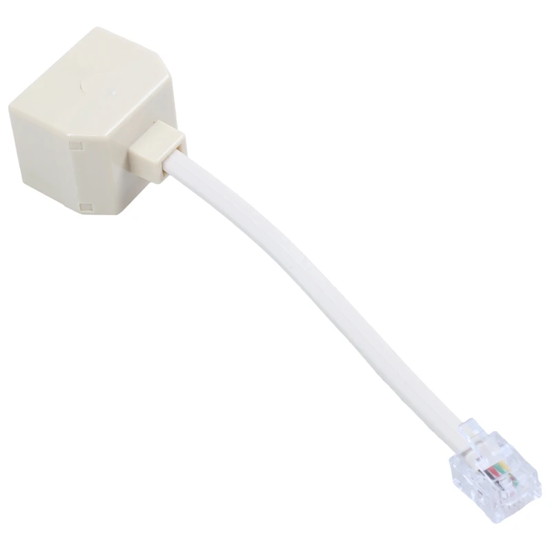 RISE-Telephone RJ11 Male Line to Double RJ11 Female Jack Filter Splitter Adapter