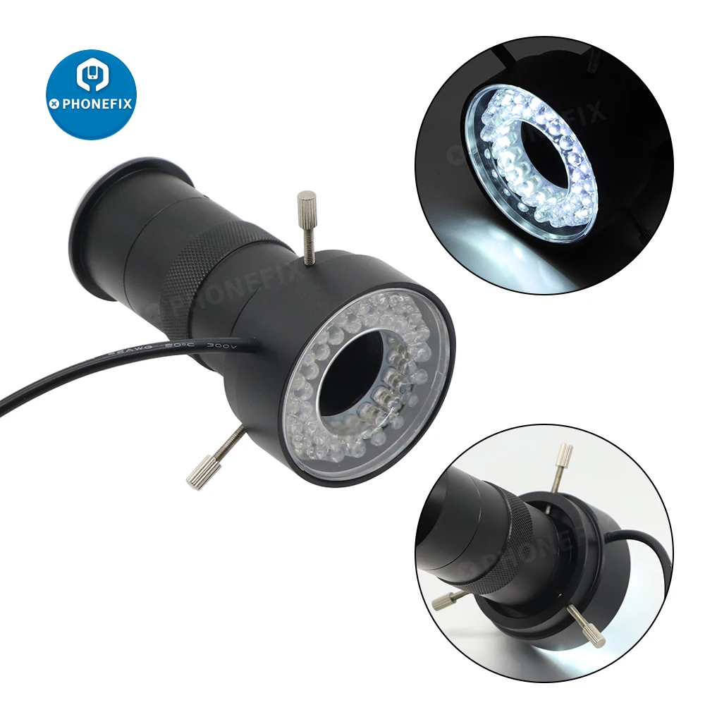 40 perline LED regolabile compatto microscopio anello illuminatore lampada per sorgente luminosa industriale microscopio Video cerchio