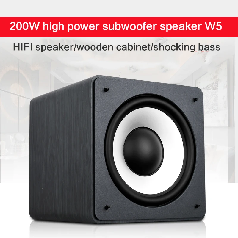 200W High Power 10 Inch Home Subwoofer Speaker W5 Super Subwoofer Passive Speaker Home Theater HiFi Enthusiast Bass Speaker