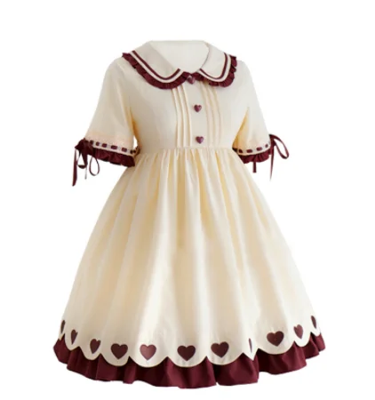 Kawaii girl gothic Japanese sweet lolita dress vintage lace bowknot peter pan collar high waist victorian dress lolita op loli