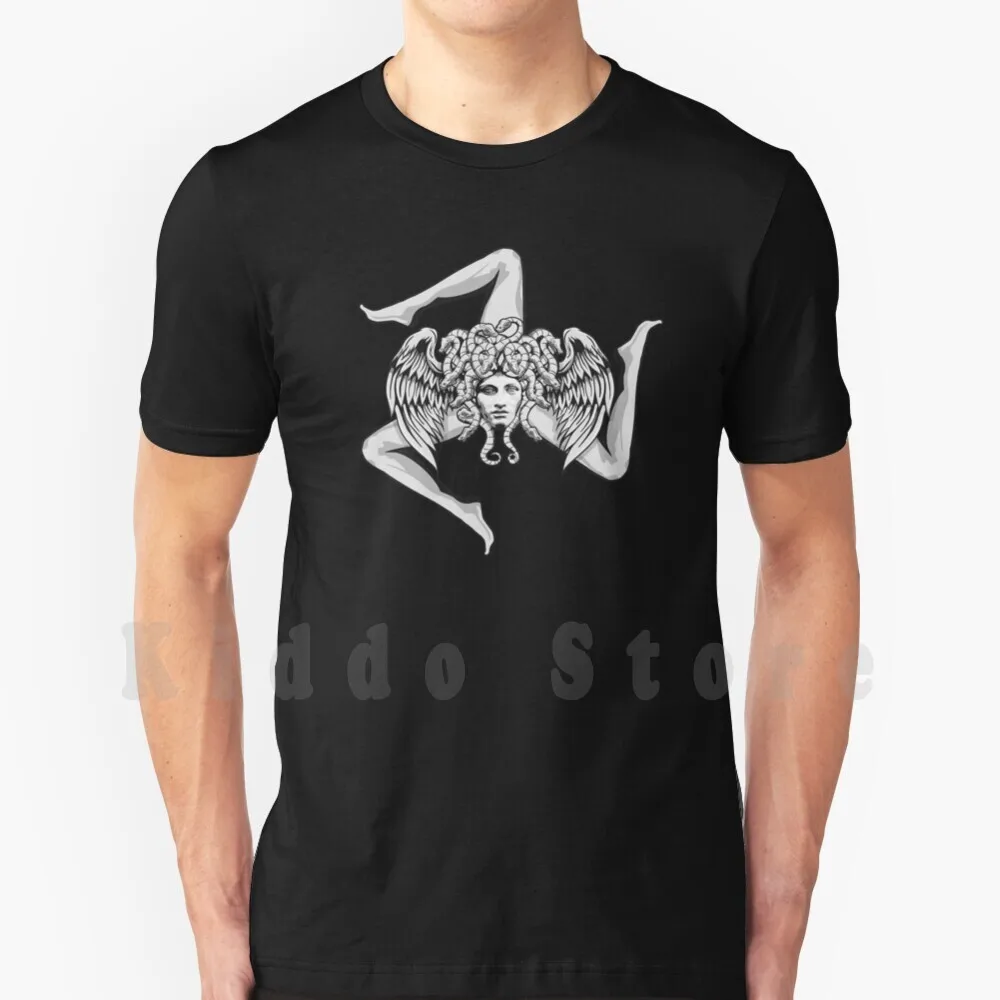 Camiseta Orgulho Siciliano - Bandeira Siciliana Trinacria - Camiseta Masculina de Algodão S-6XL - Orgulho Siciliano Palermo Catania Siracusa