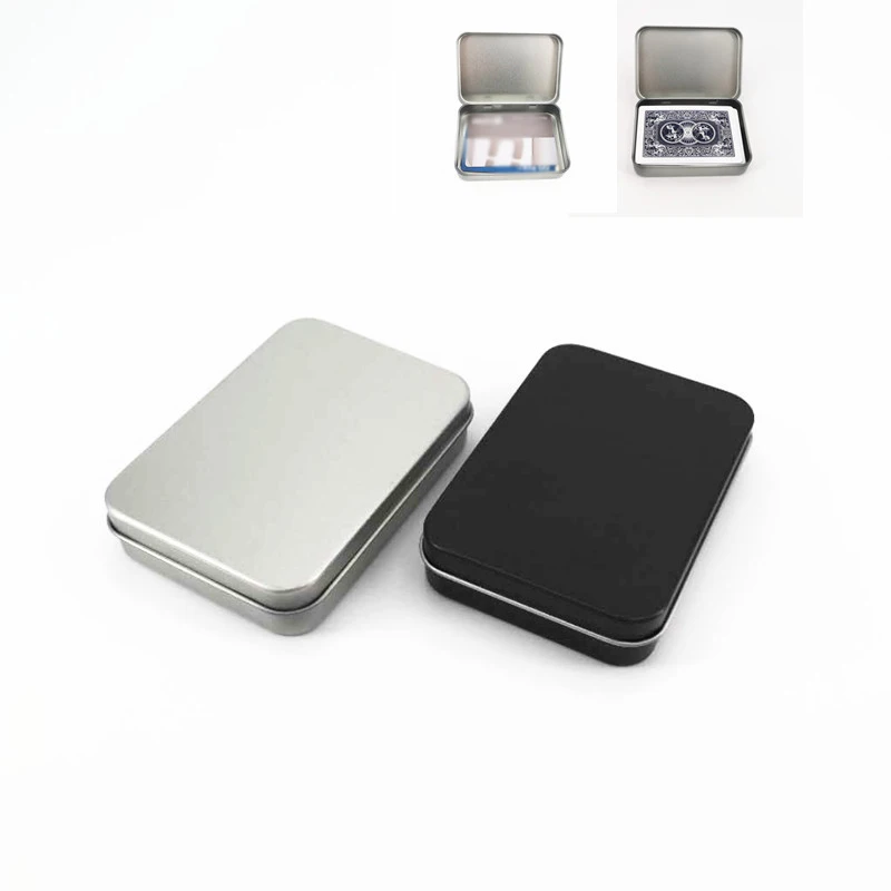 1pcs Metal Tin Silver Black Flip Storage Box Tool Box Money Coin Candy Key Business Card Storage Box