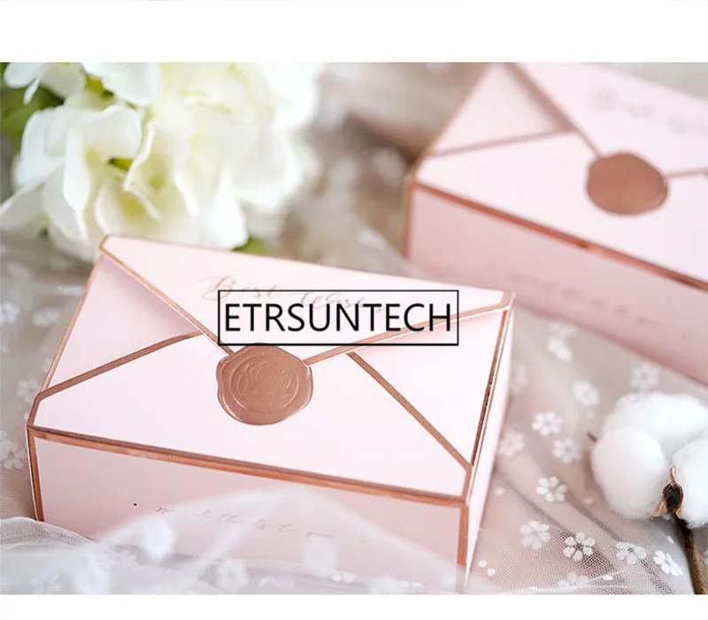 200pcs European Creative Envelope Candy Box Wedding Party Favors Chocolate Paper Gift Box 14.8x9.8x5cm