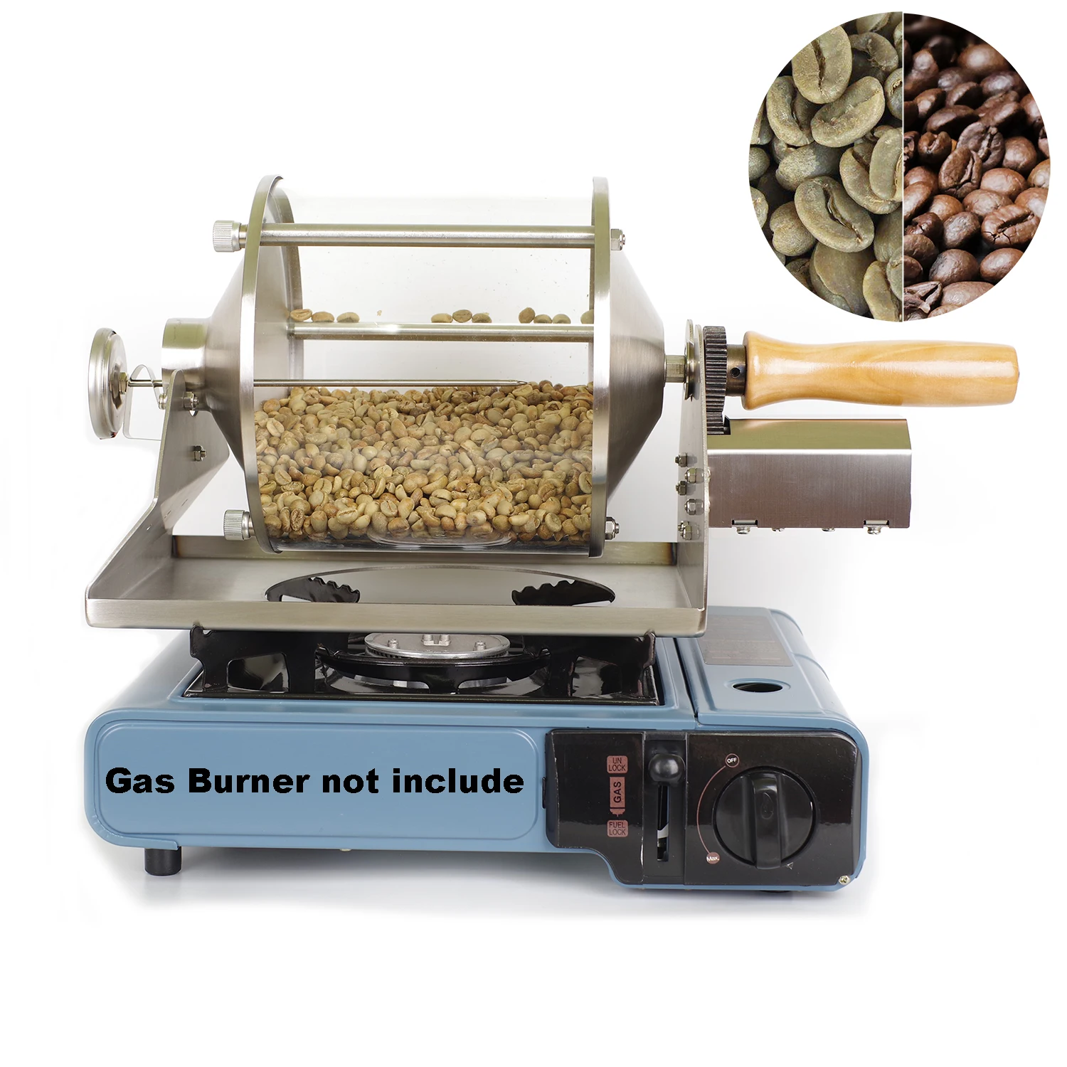 

110V-220V coffee bean roaster small household direct fire coffee bean roaster 400g capacity glass transparent visualization