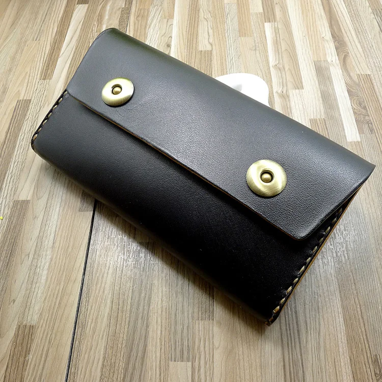 Blongk Universal Hand-made Leather Phone Pouch Waist Pack Belt Bag With Card Holder for Iphone Samsung Huawei S2101DK