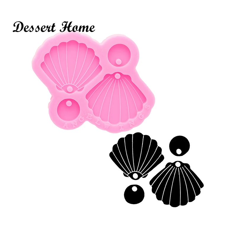 

DY0826 Bright Resin Art diy Earring shell Mould , Resin Silicon Mold keyring , DIY Epoxy Jewellery Making