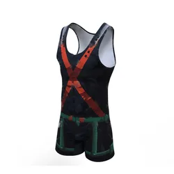 Quick Dry Sleeveless Sport T Shirt Overall Gym Jumpsuits Fitness Shirt Trainer Running T-Shirt Men's Breathable Sportswear