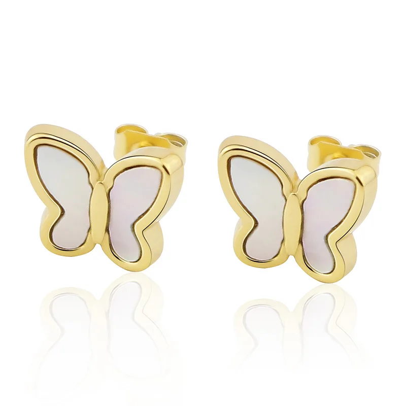 Fashion Stainless Steel Jewelry Three-Dimensional Shell Butterfly Drop Earrings For Women Love Gifts Wholesale