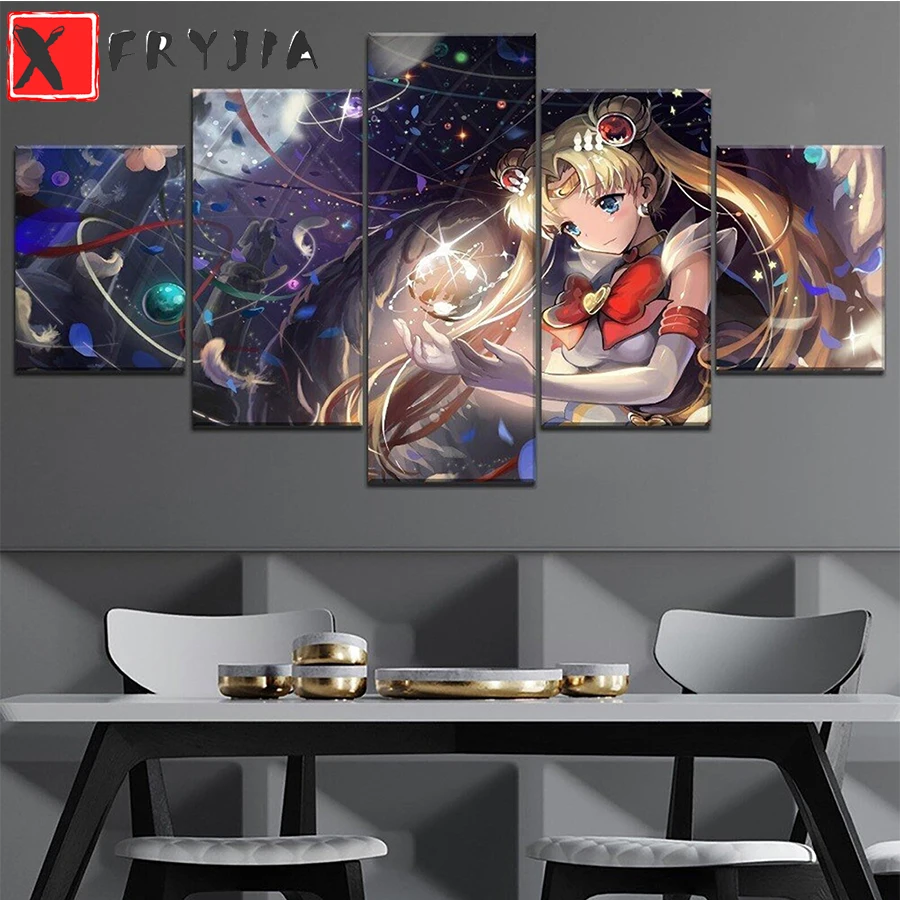 

Diamond Painting Japanese cartoon anime characters 5d Cross Stitch Diamond Embroidery Mosaic Gift Home Decor Needlework 5pcs