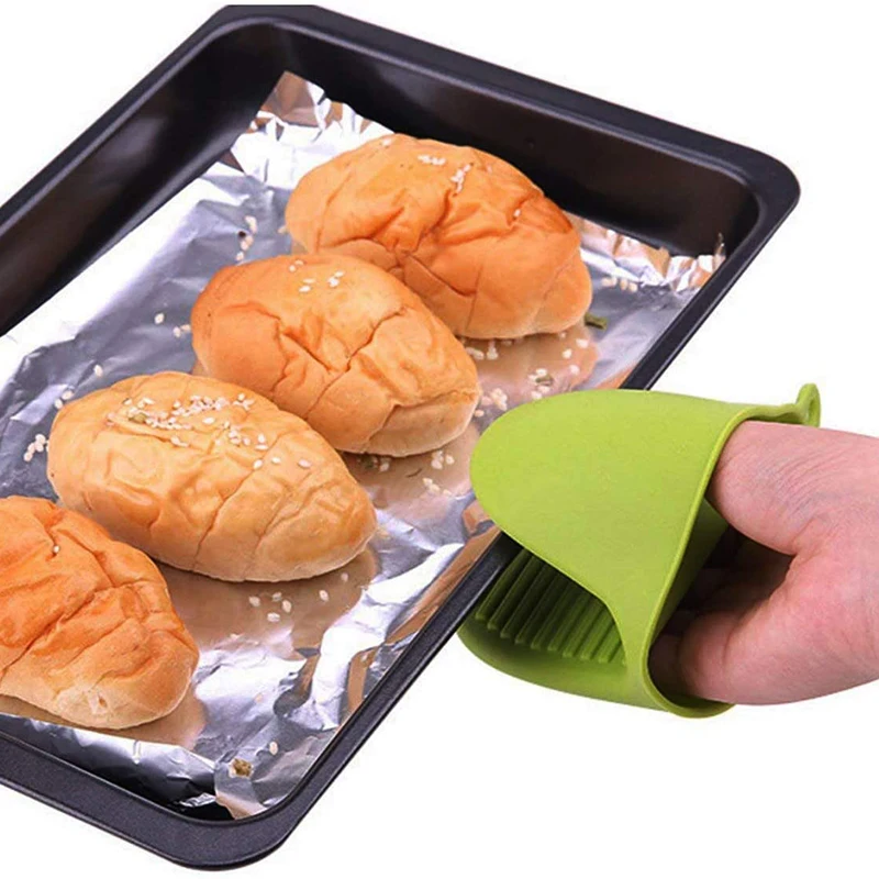 Kitchen Silicone Heat Resistant Gloves Clips Insulation Non Stick Anti-slip Pot Bowel Holder Clip Cooking Baking Oven Mitts