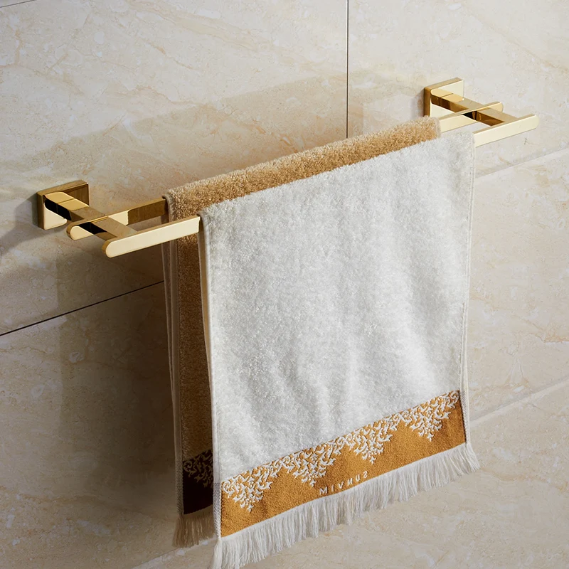 Golden Towel Rack Towel Bar Gold Stainless Steel Hardware Set,Robe Hook,Toilet Brush Cup Holder Soap dish Bathroom Accessories