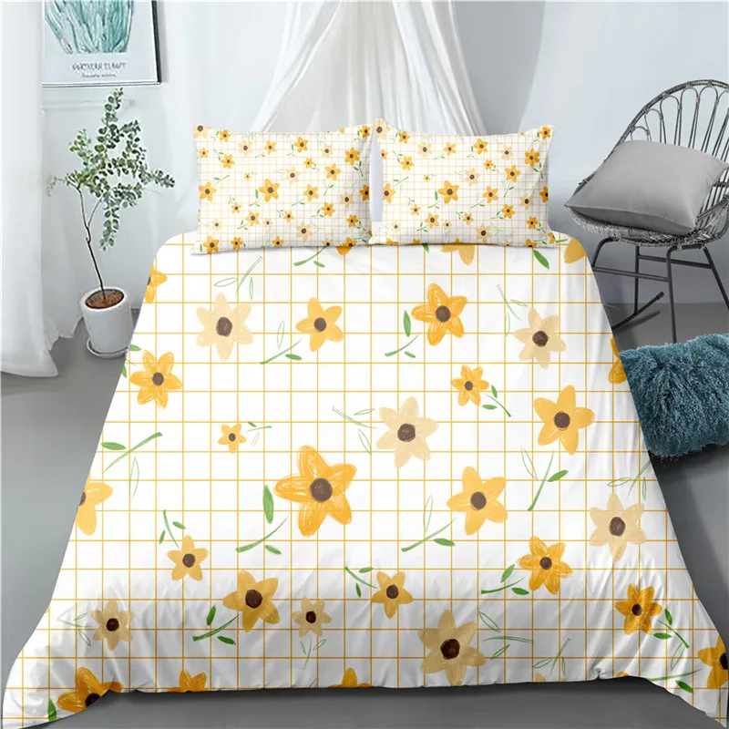 Simple printed bedding set home textile King queen size duvet cover set quilt cover 3pcs comforter set