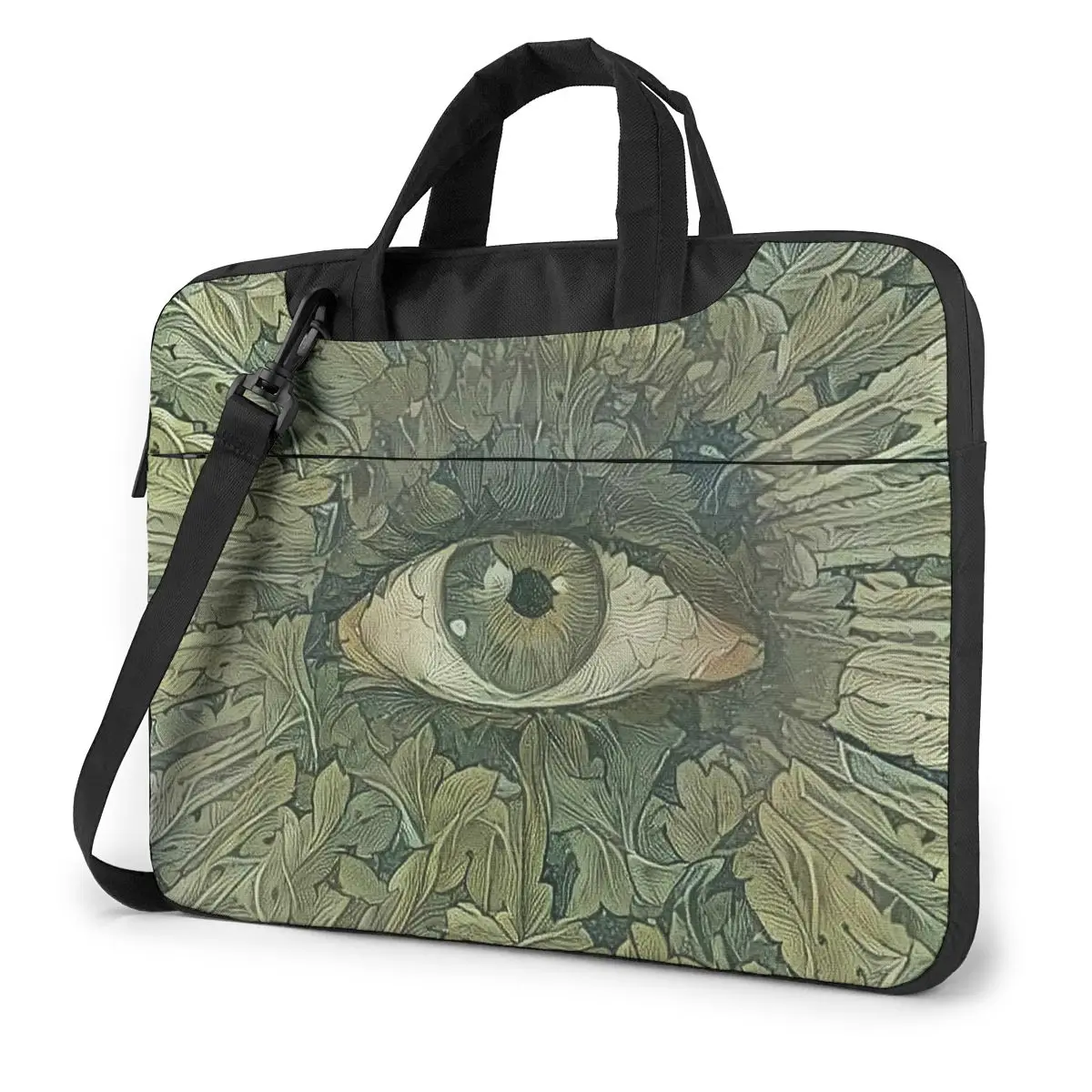 

Green Eye Of NatureAbstract Painting.Eye Of Nature In Green Leaves Laptop Bag Case Protective Computer Bag Bicycle Crossbody