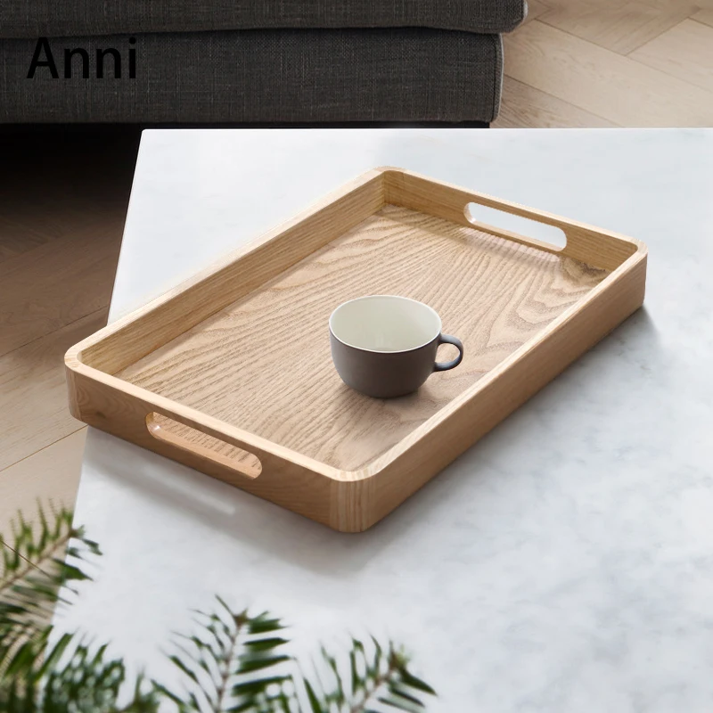 

Simple Wood Trays Decorative Nordic Coffee Table Fruit Snack Wood Storage Tray Tea Cup Wine Set Display Plates Home Decoration