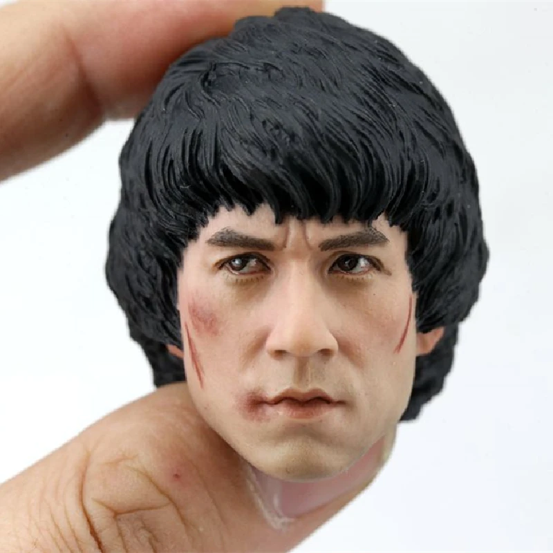 1/6 Scale Head Carving Asian Kung Fu Superstar Jackie Chan Sir Male  Model PVC Suitable For 12Inch Action Figure Body Doll