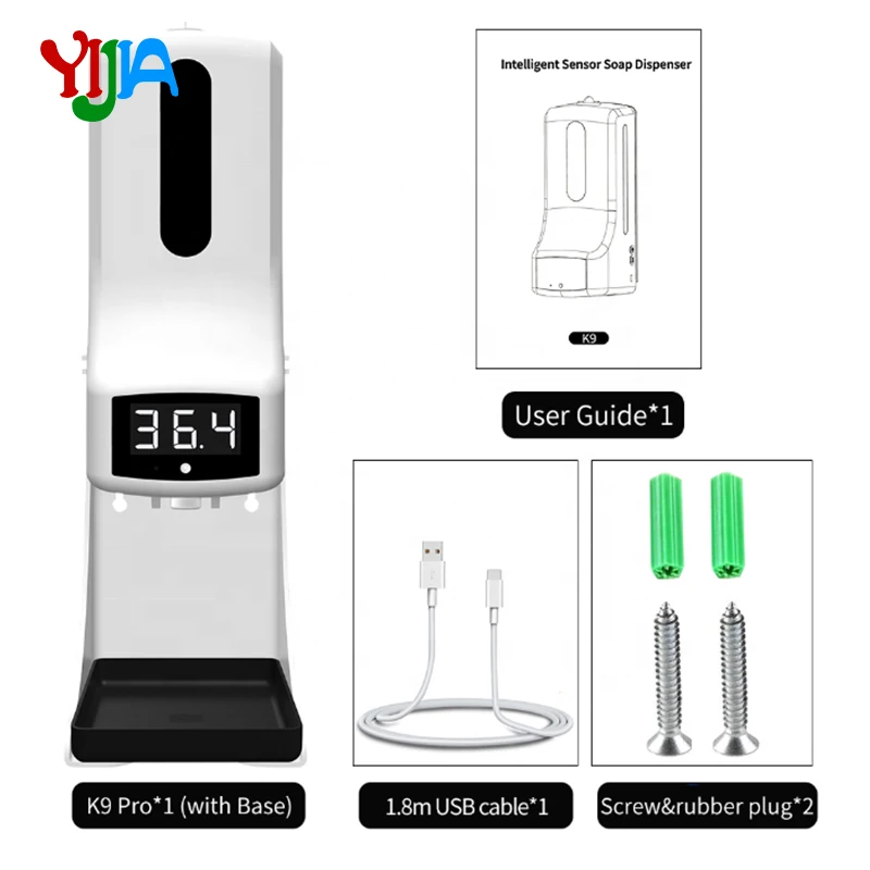 

2 in 1 1000ml K9 Pro Boday Temperature Measuring with Soap Dispenser Spray suitable for in offices,home schools and communities