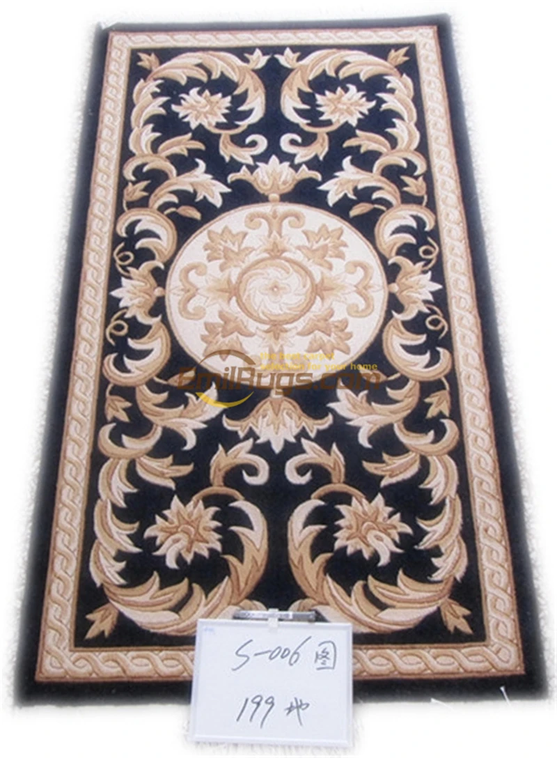 French Savonnerie Hand Knotted Wool Oriental Rug Chinese Wool Turkish Wool Handwoven Mandala Area Runner Wall Decor