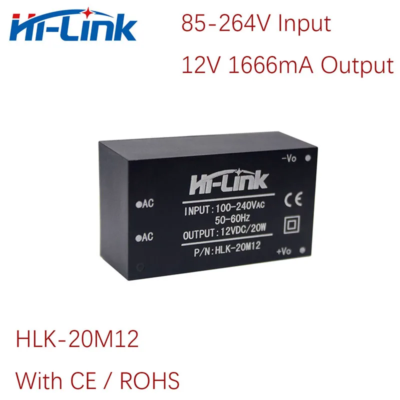 Hi-Link-módulo de fuente de alimentación de CA a CC, dispositivo Ultra pequeño de 220V/110V a 5V/9V/12V/15V/24V, salida de 20W, CE/Rohs, 20M05 carga