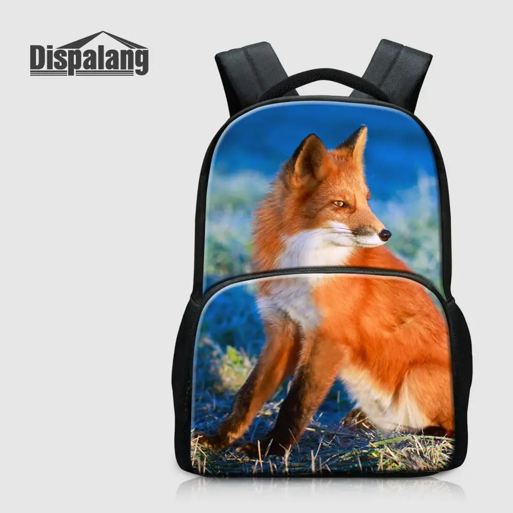 

Dispalang Men Custom Laptop Backpack Cool Fox Animal Printing Travel Shoulder Bag Male School Bags Boys Bookbag College Knapsack