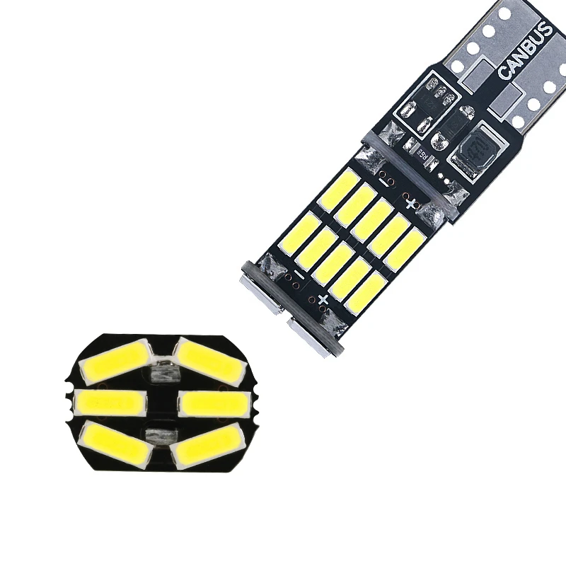 2X Aluminium T10 Car Led 26 4014SMD W5W 194 6000K Pure White Color Light Side Marker Bulbs For Auto Interior Reading Lamp 12V DC image 2
