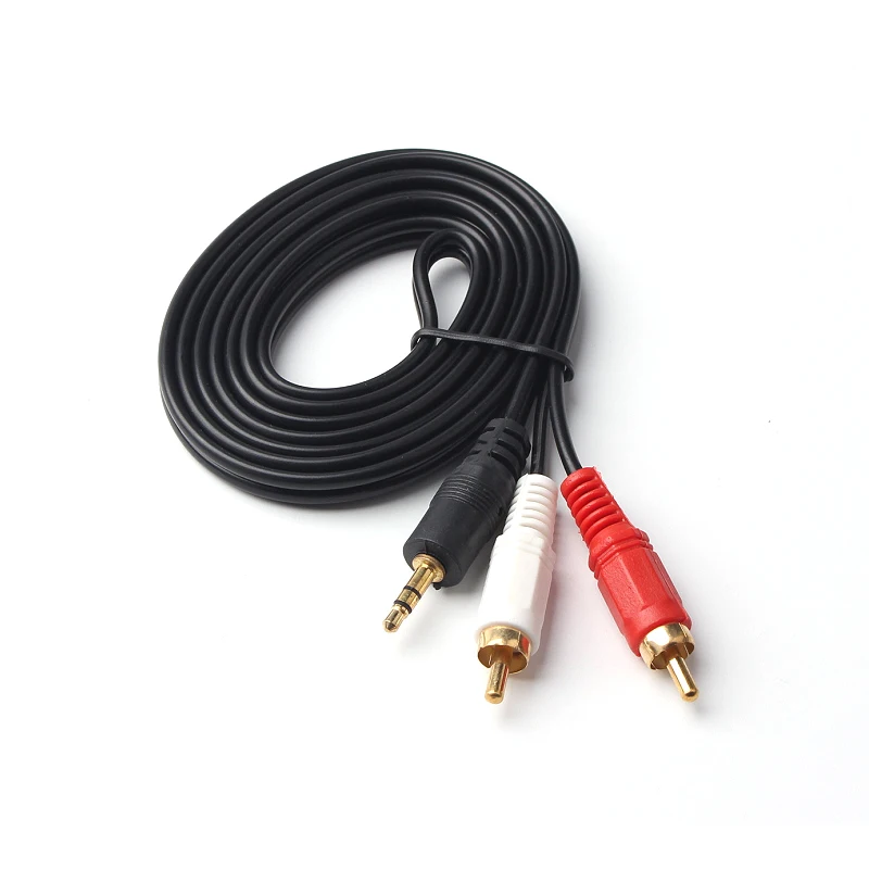 Lingable  3.5-2RCA Cable Jack RCA Audio AUX Coaxial Cable 3.5mm Male to 2RCA Male AUX Cables for Edifer Home Theater DVD