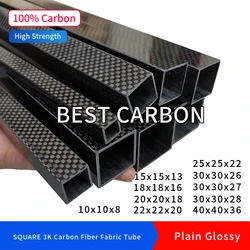 500mm Length FREE SHIPPING SQUARE 10 14 15 18 20 22 25 30 40mm Plain Glossy High Quality 3K Carbon Fabric Wound Tube,CFK Tube