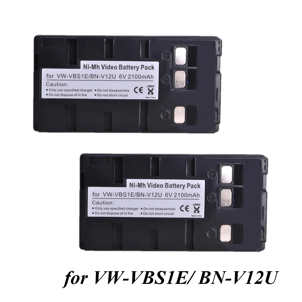 2 sztuk 2100mAh VW-VBS1E BN-V12U kamera bateria do JVC BN-V10U, BN-V11U, BN-V12U, BN-V14U, BN-V15, BN-V18U, BN-V22U, BN-V24U,,