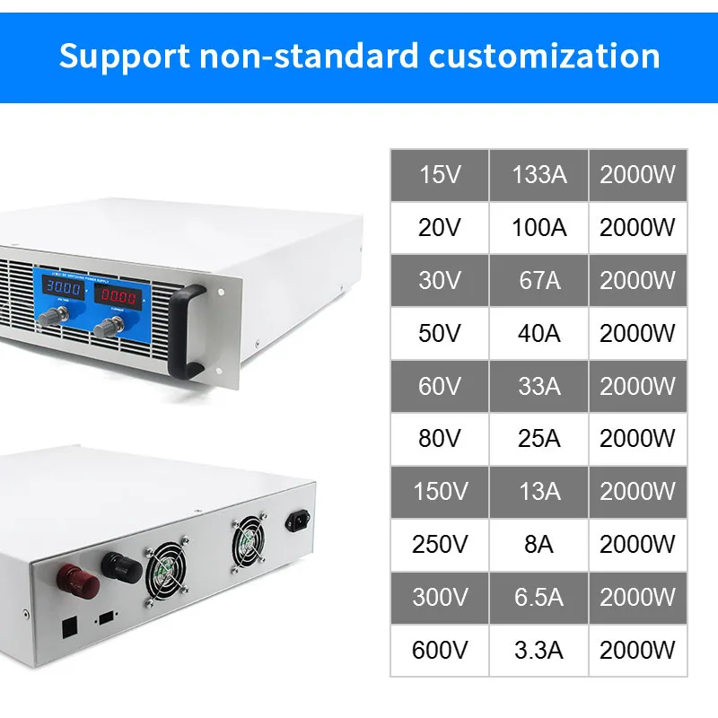 High power switching power supply1500W 2000W voltage adjustable AC220V to DC0-150V 500V 1000V 1500V