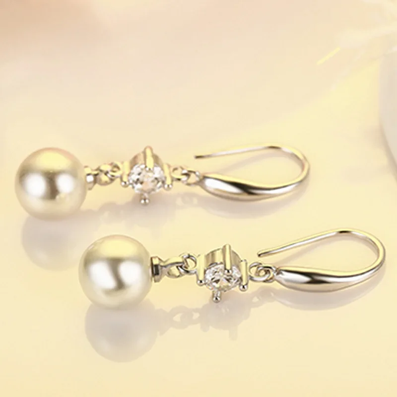 

Pearl Jewelry Gemstone Earrings for Women 925 Sterling Silver Drop Earrings Wedding Designer Jewelry Fine Earrings Special Gift