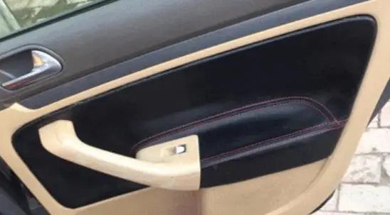 For VW Jetta mk5 / Golf 5 2005 2006 2007 2008 2009 2010 Car Door Handle Armrest Panel Microfiber Leather Cover car interior