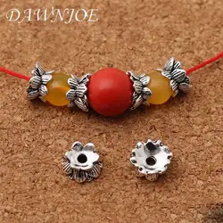 10pcs Vintage Lotus Base Bottom Double-sided Spacer Beads Cap DIY Making Bracelet Necklace jewelry Supplies Accessories Finding