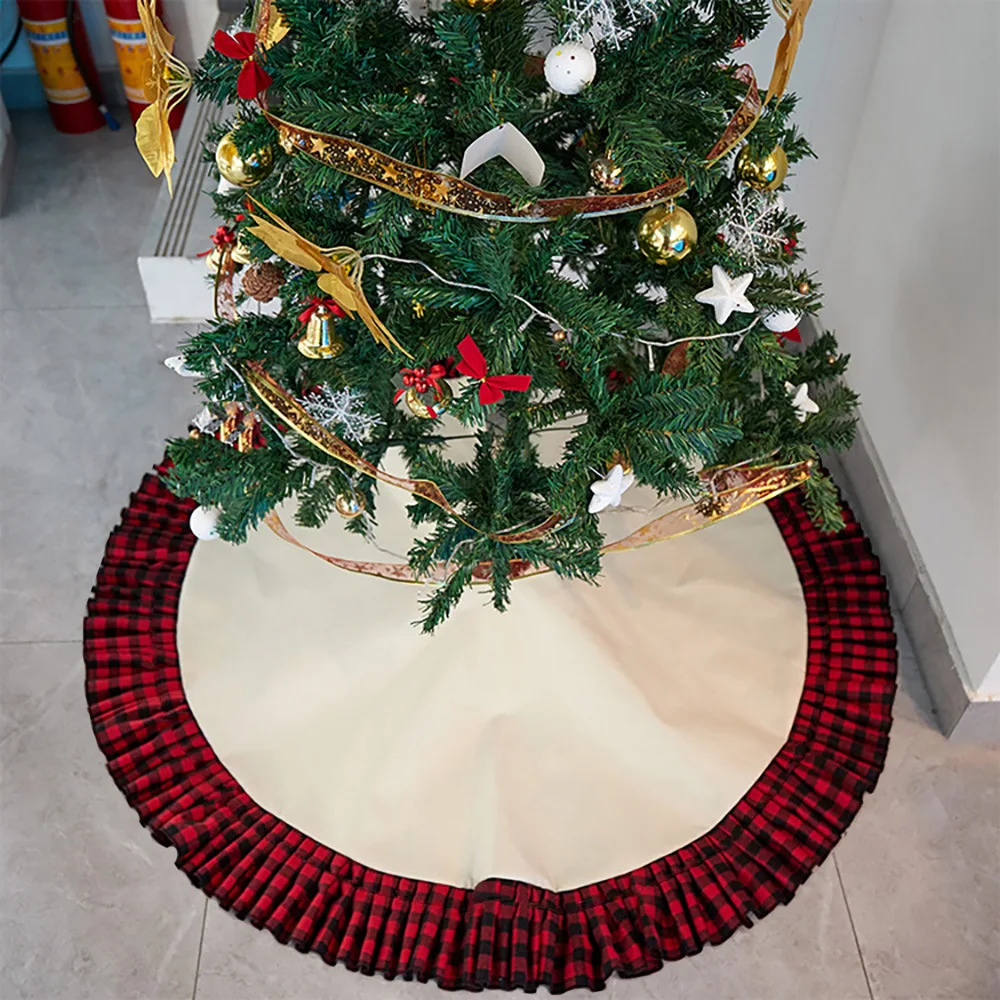 Sublimation Blank Christmas Tree Skirt Merry Christmas New Year Home Xmas-Tree Christmas Decorations For Logo Print Tree