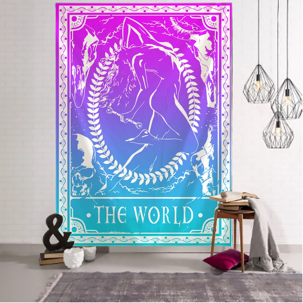 

Colorful Tarot Tapestry Wall Hanging Indian Mandala Witchcraft Bohemian Hippie Divination Bed Sheet Home Decor