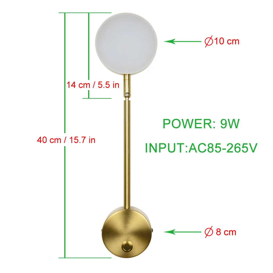 modern wall lights 9W With switch led wall lamps gold wall lamps livingroom indoor lighting  Bedside For Bedroom wall sconce