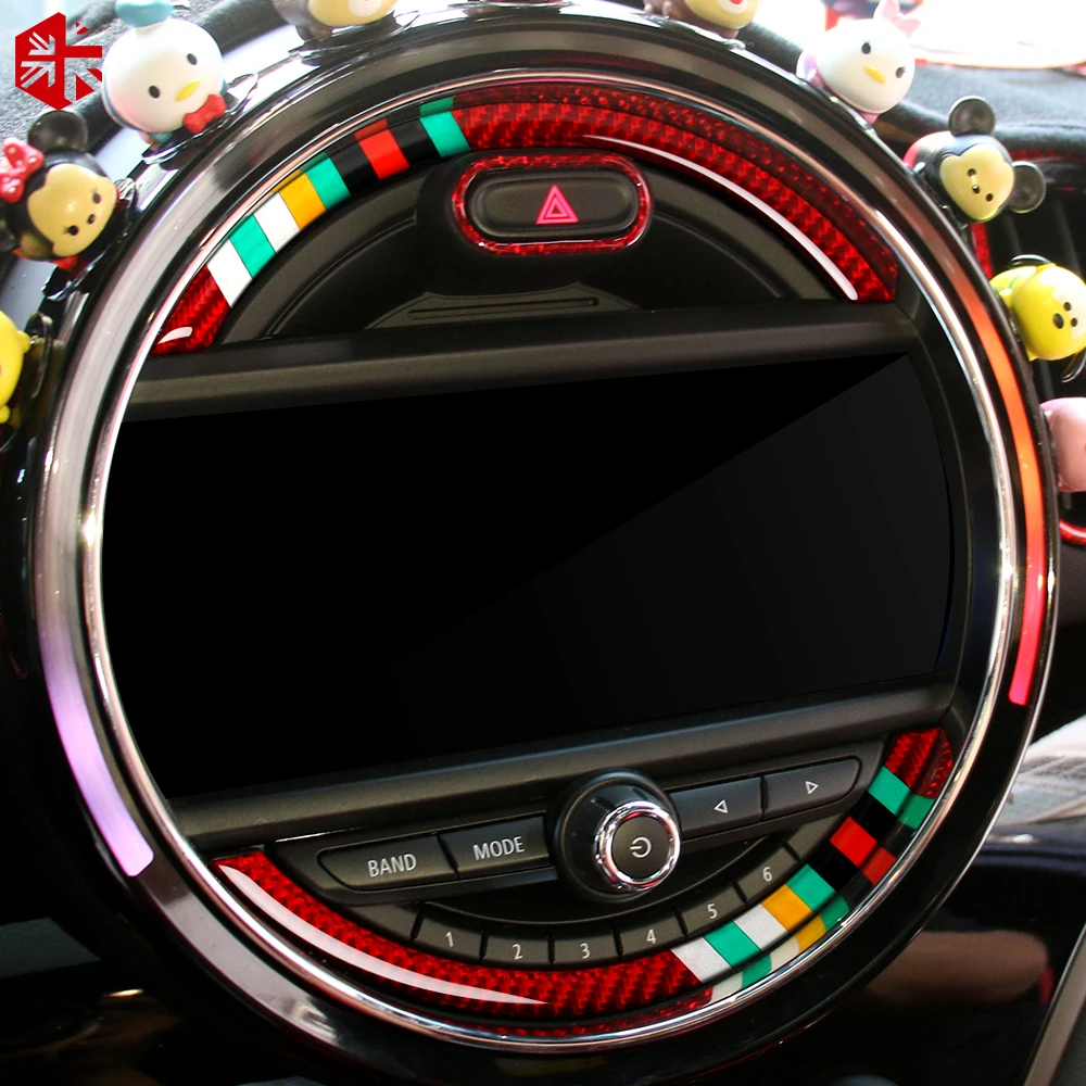 Carbon Fiber Car Interior Console Navigation Screen Sticker Decoration Cover For MINI Cooper F55 F56 Countryman F60