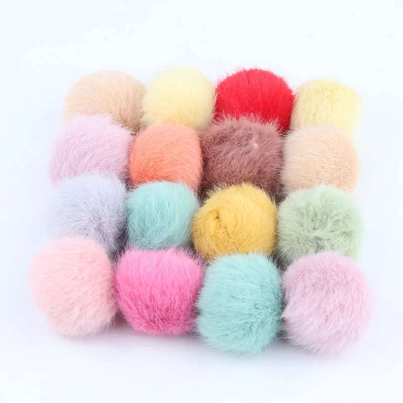 35mm Imitate Mink Fur Pomopoms Balls Artificial Multi Colour Pompom DIY Pomopones Crafts For Hairball Furball Sewing Supplies